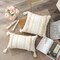 Lumbar Decorative Boho Throw Pillow Cover, 12 x 20 Farmhouse Cute Pillowcase Minimalist Neutral Collection Cream White Tufted with Tassels Woven Cushion Cover for Sofa Couch Bedroom Living Room